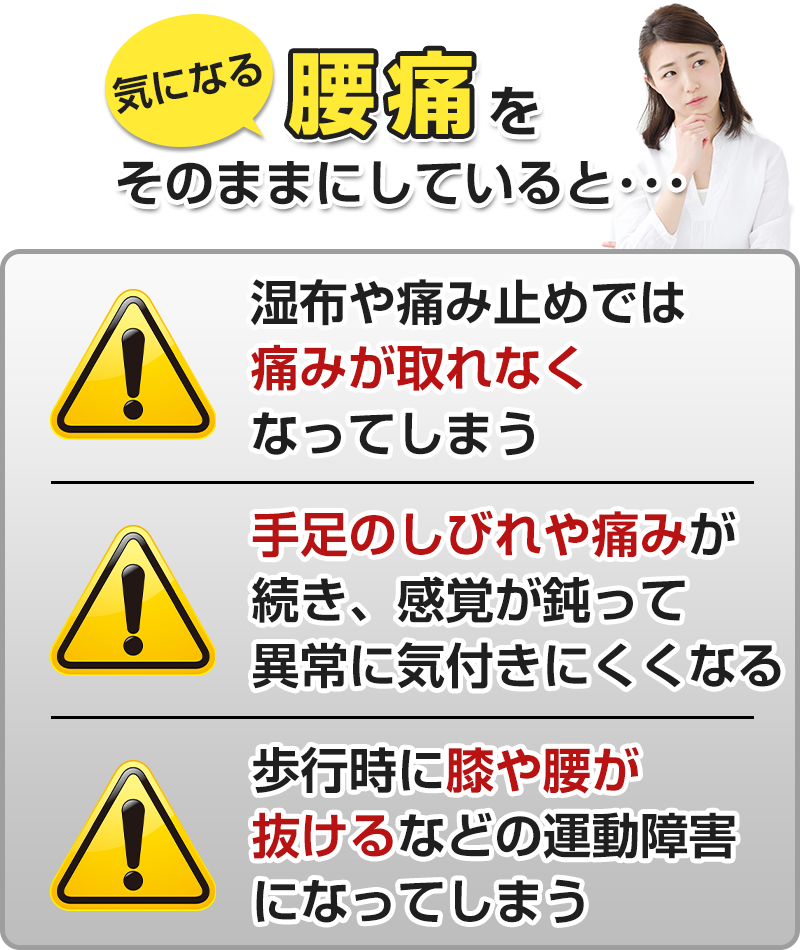 気になる腰痛をそのままにしていると
